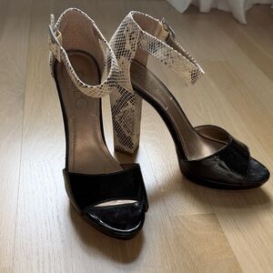 BCBG Black and Lace Heels